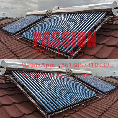 304 Presssure Solarny podgrzewacz wody Dach dwuspadowy System ogrzewania słonecznego ze stali nierdzewnej