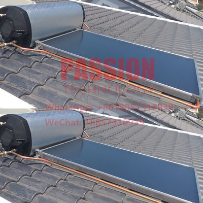 Ciśnieniowy płaski panel na dachu Solarny podgrzewacz wody Niebieska folia Płaska płyta kolektora słonecznego